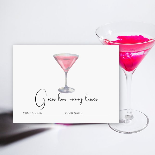 Carte D'accompagnement Cocktail - Combien de baisers jeu de mariage (Créateur téléchargé)