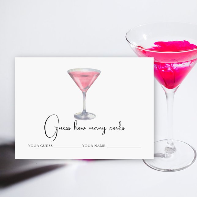 Carte D'accompagnement Cocktail - Combien de bouchons jeu de mariage (Créateur téléchargé)