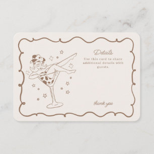 Carte D'accompagnement Cocktails beiges et Cowgirls Rodeo Détails Insérer