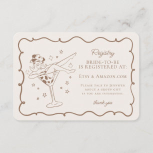 Carte D'accompagnement Cocktails beiges et Cowgirls Rodeo Registry Insert