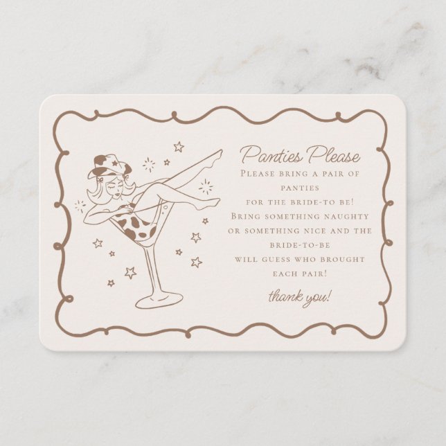 Carte D'accompagnement Cocktails beiges et culottes pour filles S'il vous (Devant)