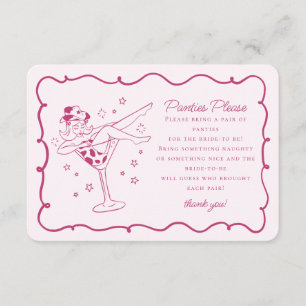 Carte D'accompagnement Cocktails roses et culottes pour filles S'il vous