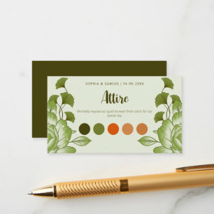 Carte D'accompagnement Code couleur mariage