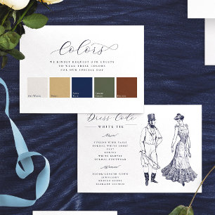Carte D'accompagnement Code de robe de mariage élégant minimaliste 5 coul