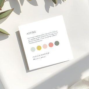 Carte D'accompagnement Code de tenue de mariage à points de couleur d'été
