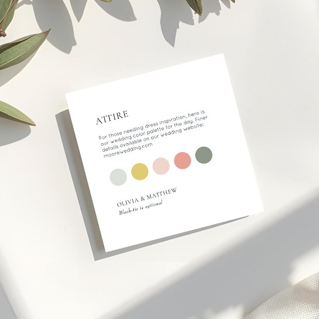 Carte D'accompagnement Code de tenue de mariage à points de couleur d'été (Créateur téléchargé)