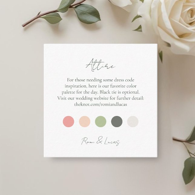 Carte D'accompagnement Code de tenue de mariage à points de couleur estiv (Créateur téléchargé)