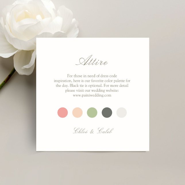 Carte D'accompagnement Code de tenue de mariage à points de couleur estiv (Créateur téléchargé)