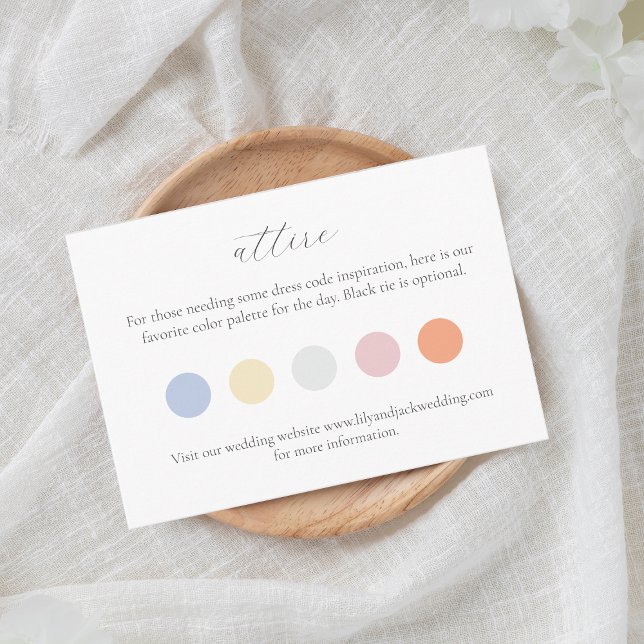 Carte D'accompagnement Code de tenue de mariage en couleur pastel pointil (Créateur téléchargé)