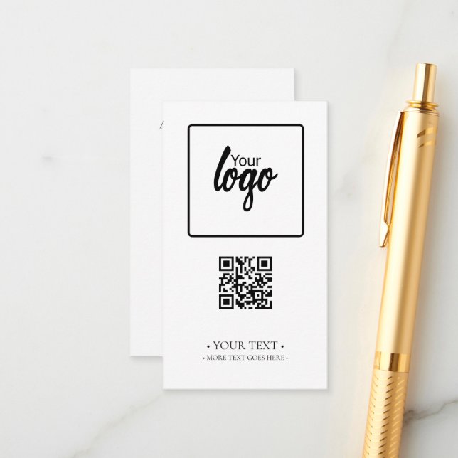 Carte D'accompagnement Code et logo QR de votre entreprise (Devant/Arrière en situation)