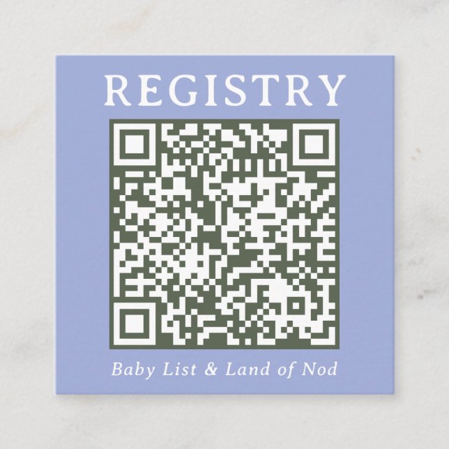 Carte D'accompagnement Code QR achetable pour un registre simple bleu et  (Devant)