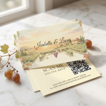 Code QR aquarelle du vignoble de Napa Valley 