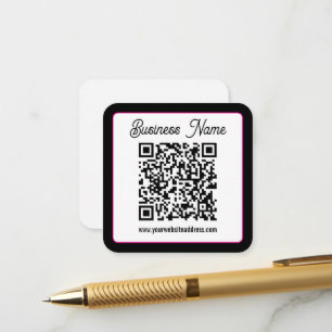 Carte D'accompagnement Code QR avec écriture cursive script