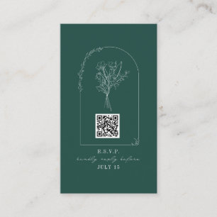 Carte D'accompagnement Code QR Bouquet Arch Emerald Mariage Code QR