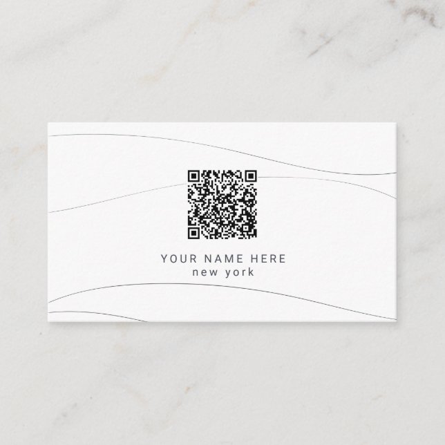 Carte D'accompagnement Code Qr Budget Moderne Vagues Abstraites (Devant)