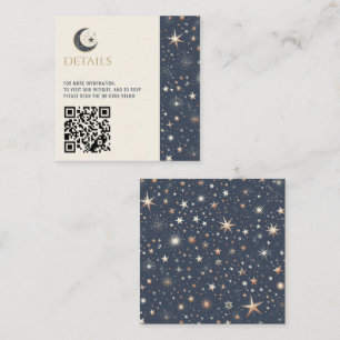 Carte D'accompagnement Code QR céleste bleu et or