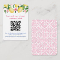 Code QR Citrons Rose Et Blanc RSVP En Ligne