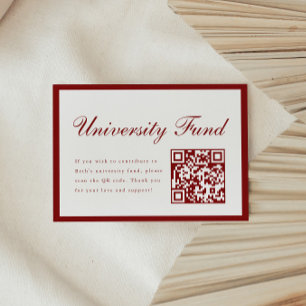 Carte D'accompagnement Code QR Classy Wine Red University Fund pour la re