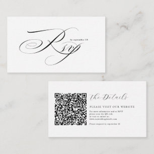 Carte D'accompagnement Code QR de calligraphie de script romantique pour 