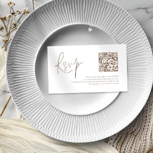 Carte D'accompagnement Code QR de code de script Brown RSVP