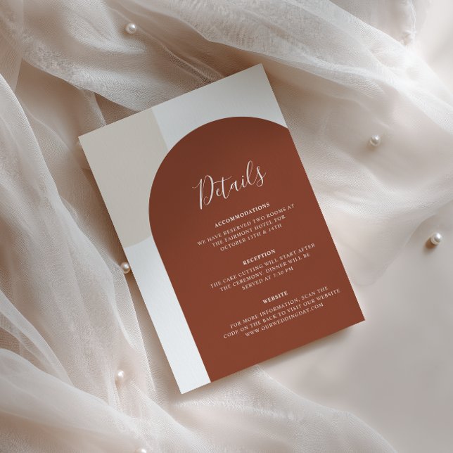 Carte D'accompagnement Code QR de détails de mariage avec arche en terre  (Créateur téléchargé)