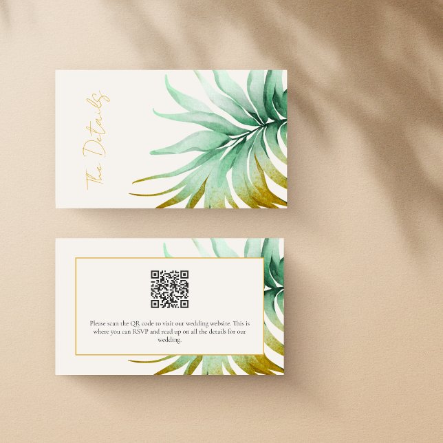 Carte D'accompagnement Code QR de détails de mariage de destination à thè (Créateur téléchargé)