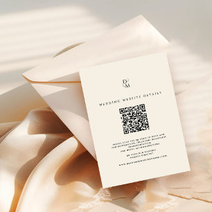 Carte D'accompagnement Code QR de détails de site Web de mariage à monogr