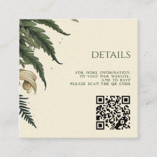 Carte D'accompagnement Code QR de forêt vintage enchantée