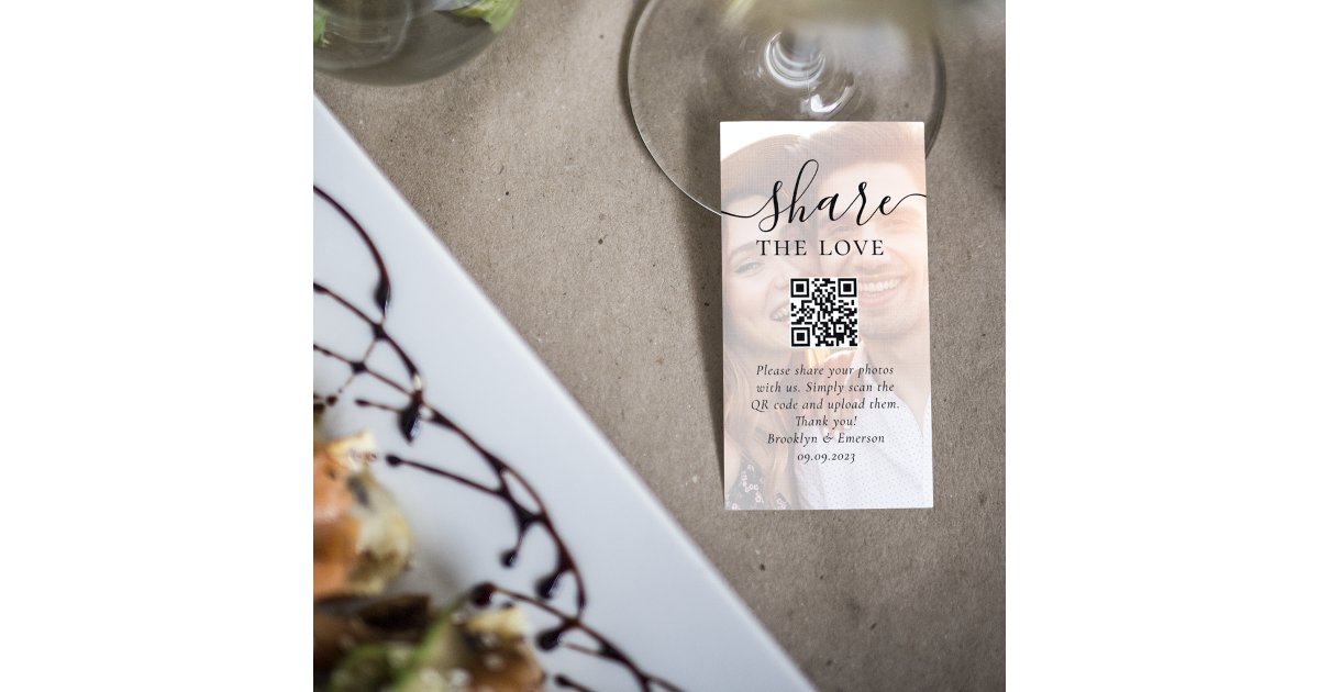 Carte D'accompagnement Code QR de la demande de partage de photos