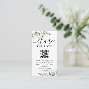 Carte D'accompagnement Code QR de la demande de partage de photos mariage