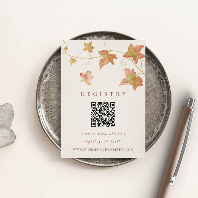 Carte D'accompagnement Code QR de la douche de mariée d'automne (Créateur téléchargé)
