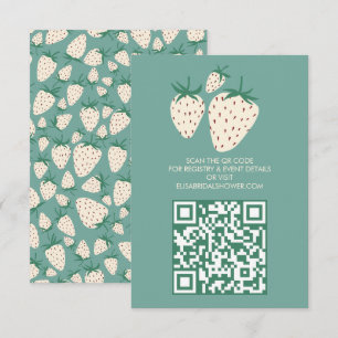 Carte D'accompagnement Code QR de la FÊTE DES MARIÉES de fraise blanche