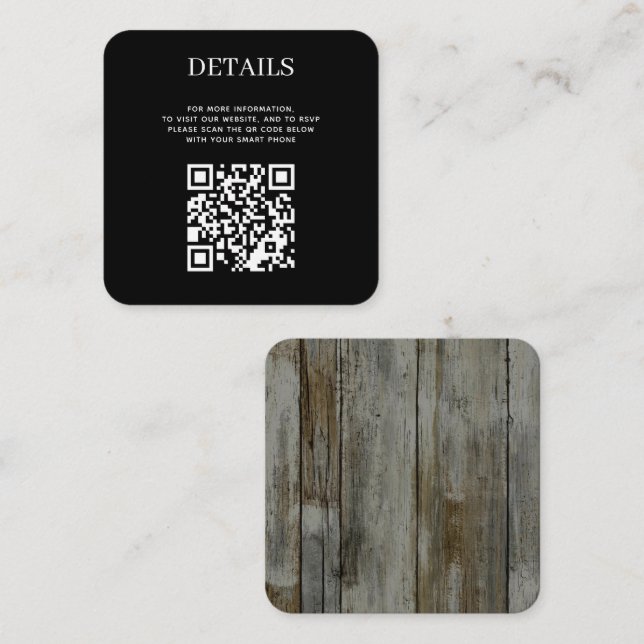 Carte D'accompagnement Code QR de la Forêt-Noire rustique (Devant / Derrière)