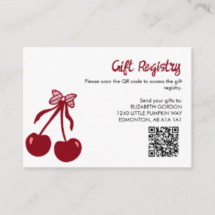 Carte D'accompagnement Code QR de la liste de cadeaux pour la baby shower