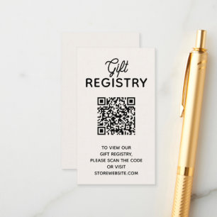 Carte D'accompagnement Code QR de la liste de naissance Chic Ivory pour B