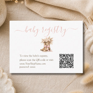 Carte D'accompagnement Code QR de la liste de naissance de la petite fill