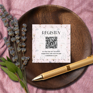 Carte D'accompagnement Code QR de la liste de naissance Fille Fleurs sauv