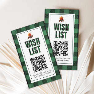 Carte D'accompagnement Code QR de la liste de vœux pour le premier annive