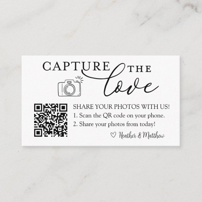 Carte D'accompagnement Code QR de l'album photo Capture the Love  (Devant)