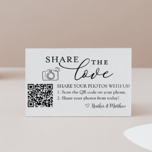 Carte D'accompagnement Code QR de l'album photo Partagez l'amour 