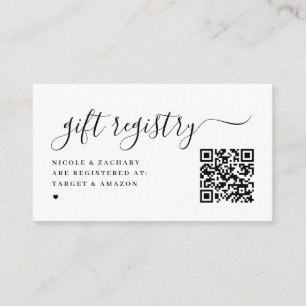 Carte D'accompagnement Code QR de liste de cadeaux bébé minimaliste