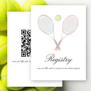 Carte D'accompagnement Code QR de liste de mariage Tennis
