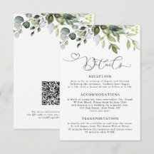 Code QR de mariage à la verdure élégante d'eucalyp