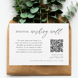 Carte D'accompagnement Code QR de mariage calligraphié Puits de voeux num
