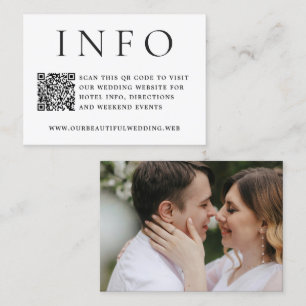 Carte D'accompagnement Code QR de mariage photo éditorial moderne