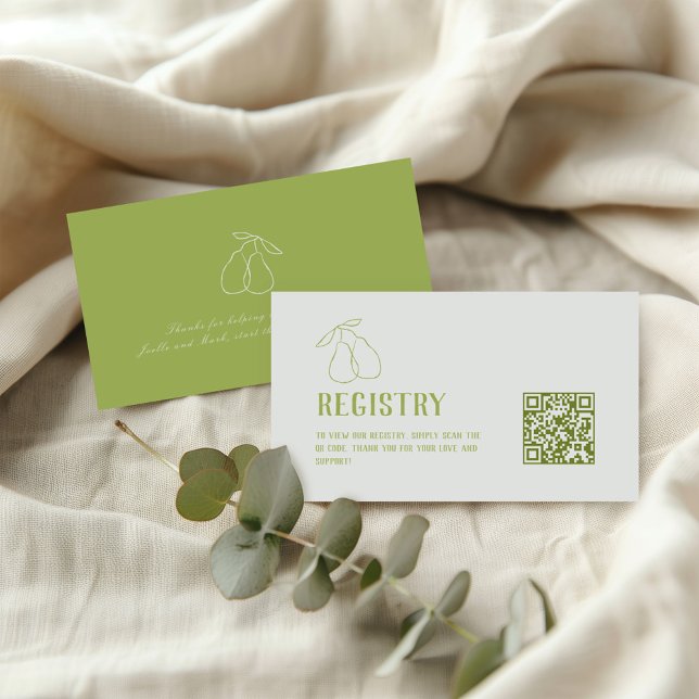Carte D'accompagnement Code QR de mariage 'Poire Parfaite' pour une fête  (Créateur téléchargé)