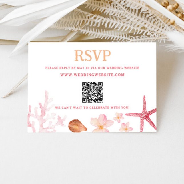 Carte D'accompagnement Code QR de mariage tropical de destination  (Créateur téléchargé)
