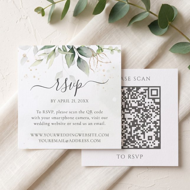 Carte D'accompagnement Code QR de réponse de mariage au site web d'eucaly (Créateur téléchargé)
