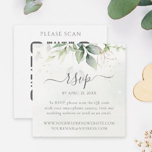 Carte D'accompagnement Code QR de réponse de mariage au site Web Eucalypt
