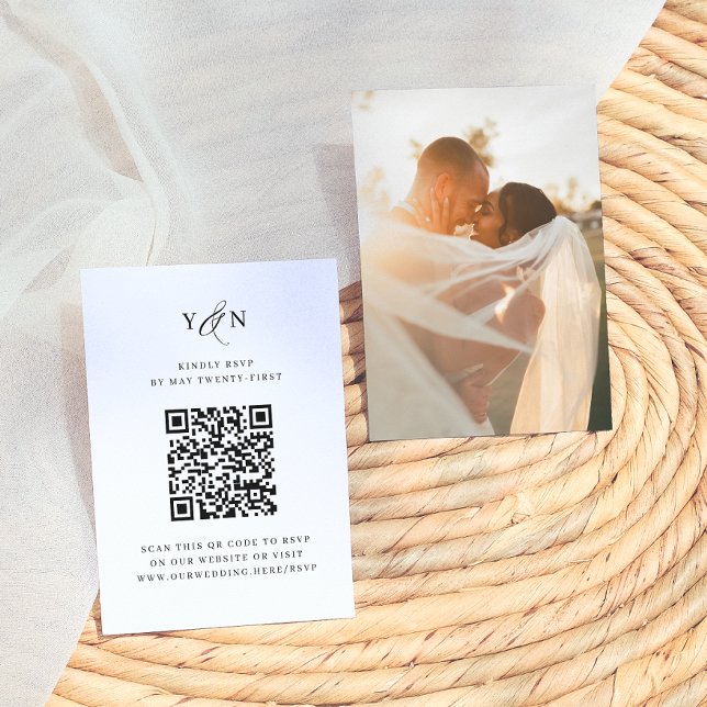 Carte D'accompagnement Code QR de Réponse de Mariage Simple et Élégant av (Créateur téléchargé)